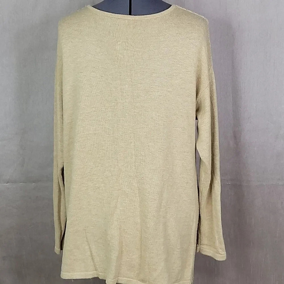 CHICO'S Textured Knit V Neck Tunic Sweater Medium - Picture 6 of 7